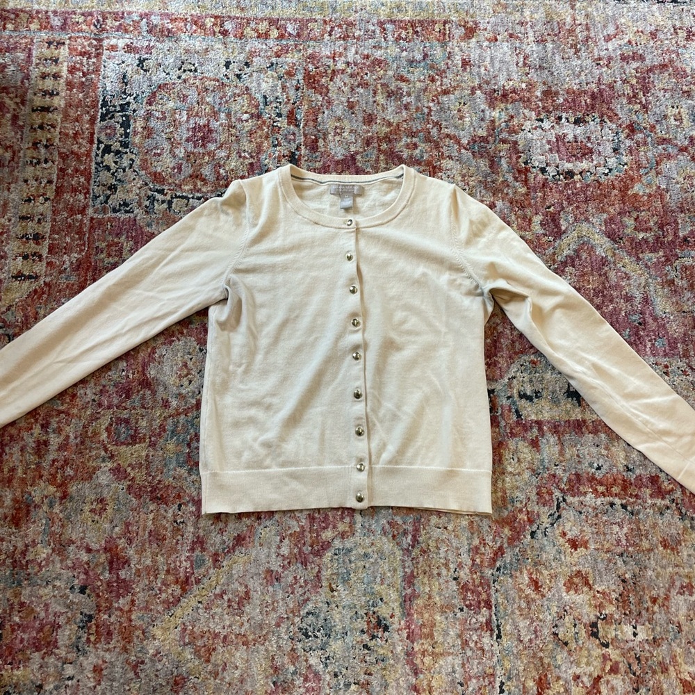 Banana Republic Off-White Merino Cardigan